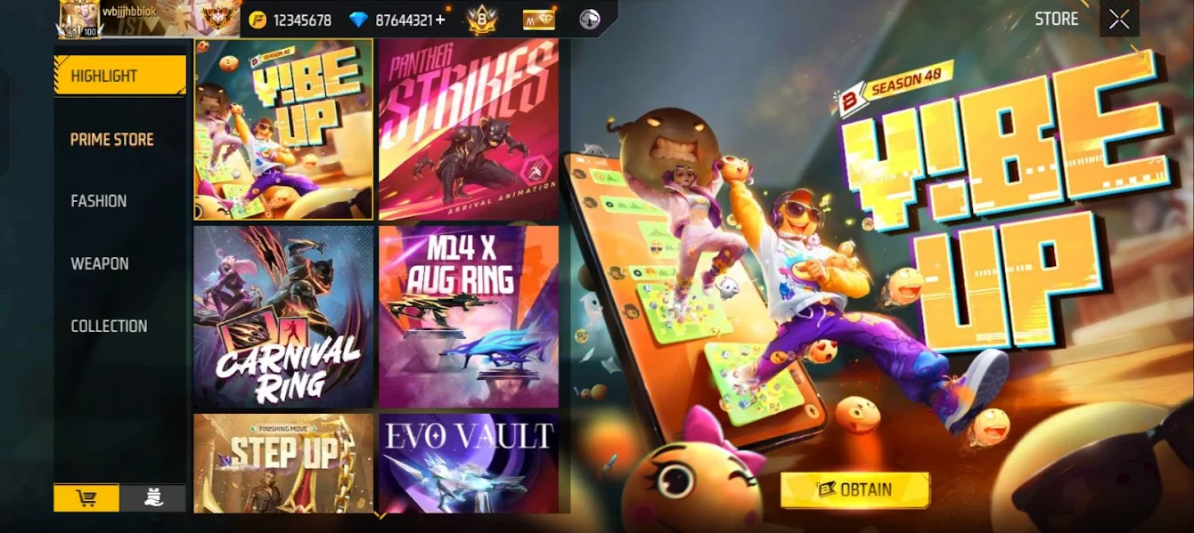 Akun FF Beta download screen screenshot